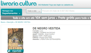 "De Negro Vestida" chega ao Brasil pela mão da Livraria Cultura